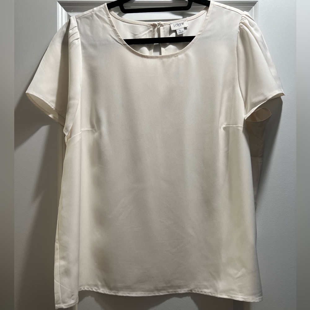 J Crew Crepe Cap Sleeve Blouse